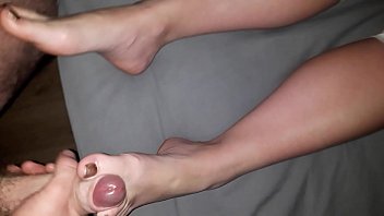 Sleeping girlfriend gets messy feet