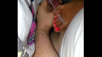 Cumming on sleeping wifes feet