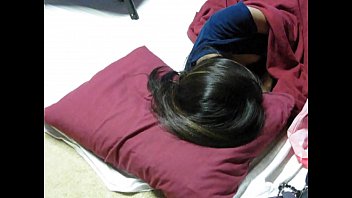 Asian girl sleeping so I stroke my cock for her, Cô gái ngủ