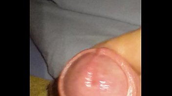 Close up jerking  cock in bed for neighbours daughter  watching