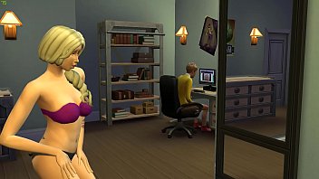 Blonde Mom Catching Up Her Teen Son Masturbating In Front Of The Computer