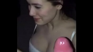 homemade cute teen big cock tits handjob facial bra