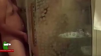 a fat girl and her boy fucking behind the shower screen san219