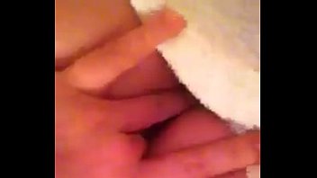 Nerdy girl fingers herself until her pussy drips cream.