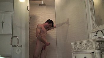 Matthias Christ rubbing cock in the shower