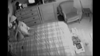 Hidden cam on the closet caught my mum masturbating on bed