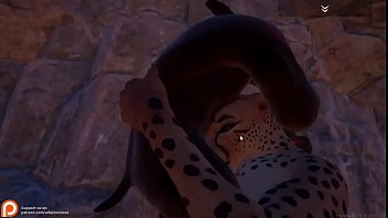 wild life game 3d animation furry secret cave male goat sex female leopard
