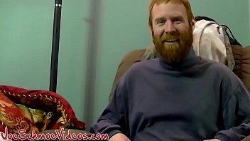 Red hair convict Chris prepares his cock for a blowjob