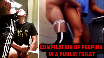 Compilation of peeping in a public toilet for gays! Sex, blowjob and masturbation!