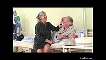 Granny watches grandpa fucks nurse in hospital