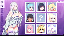 Waifu Hub [PornPlay Parody Hentai game] Emilia from Re-Zero couch casting - Part2 Naughty girl not so innocent like to deepthroat